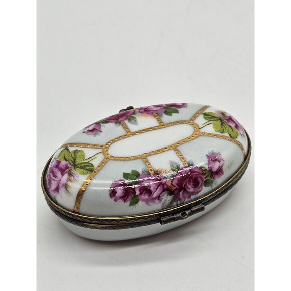 Meander BV Dutch Porcelain Trinket Boxes With Pink Roses Boho Vintage - Picture 11 of 11